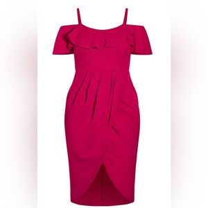 City Chic - Flirtation Dress - rose bud